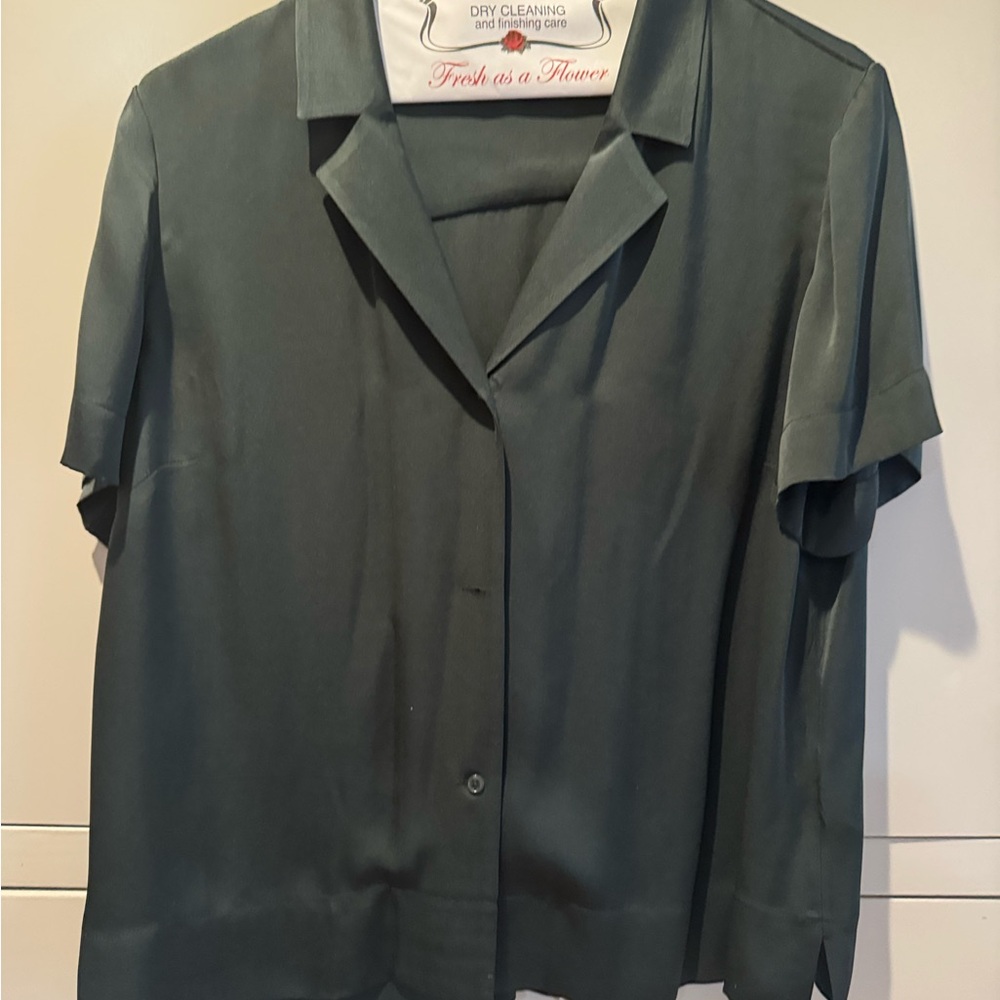 Quince Forest Green Short-Sleeve Button-Down Shirt